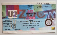 BIGLIETTO - NON USATO - CONCERTO U2 - ZOOROPA - 18 LUGLIO 1993 - BOLOGNA