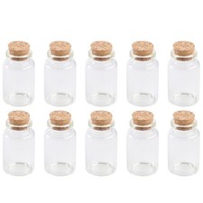 10 Pcs Bottiglie Di Piccole Bottiglia Con Tappo in Sughero Trasparente