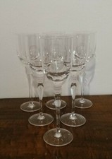 6 Calici Vino A Stelo Lungo in vetro con motivo vetro bianco satinato