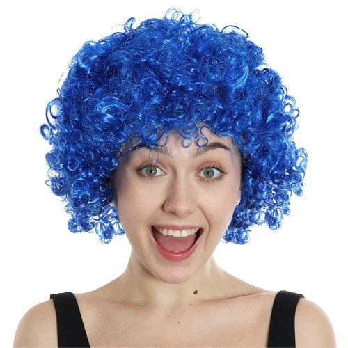 Parrucca afro blu adulti - parrucca,