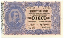 10 LIRE BIGLIETTO DI STATO