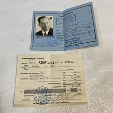 Francobolli e ricevuta vintage 1973 tedesco Jahresfischereischein licenza di pesca