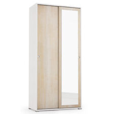 ARMADIO ABITI MULTIUSO 2 ANTE SCORREVOLI SPECCHIO L90xP45xH195 CM SLIDE ROVERE