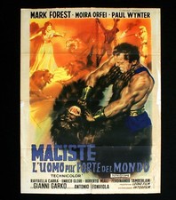 MACISTE L'UOMO PIù FORTE DEL MONDO manifesto poster Mark Forest Orfei Peplum C35