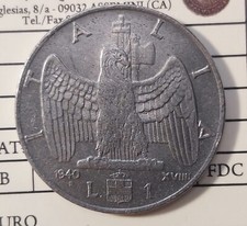 1 Lira 1940 XVIIII  VARIANTE 4 STANGHETTE PERIZIATA