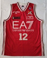 CANOTTA BASKET OLIMPIA MILANO EA7 2013/14 #12 HACKETT RICAMATA MATCH WORN