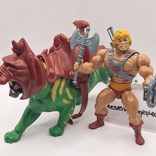 Vtg 1980s HE-MAN & BATTLE CAT
