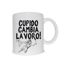 Tazza In Ceramica Thè / Latte Mug Cupido Cambia Lavoro - Idea Regalo