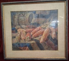 QUADRO OLIO 41x35cm - A. BATTAGLIA (ROMA 1870- ROMA 1940) - NATURA MORTA