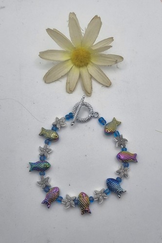 Bracciale marino con pesci blu - con,