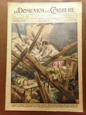 Copertina Domenica Corriere nr. 23 del 1931 Masso Schiaccia Casa Varese Bimbo