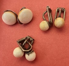 LOTTO 3 PAIA ORECCHINI ANNI 50 AV. NATURALE VINTAGE NATURAL IV. EARRINGS 3 PAIRS