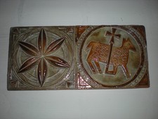 Pannello Angelo Biancini Placca Formella Simboli Biblici Ceramica smaltata