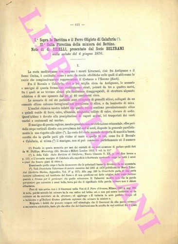 Uzielli sopra la baritina - uzielli, g.