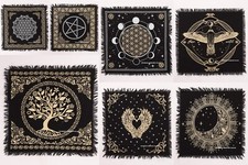 Tessuto Altar Tarot Nero Oro