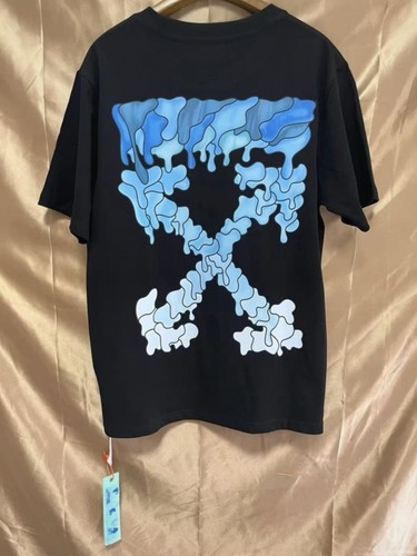 Shirt off white - t-shirt, blu
