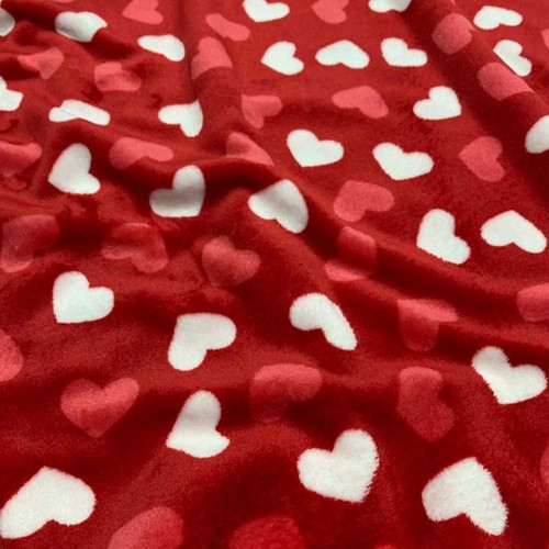 Tessuto pile cinigliato cuori - pile,