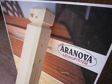 Pali in abete lamellare mis. 10x10 cm con profilo per ringhiere e recinzioni