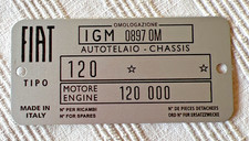 TARGHETTA VEICOLO PER FIAT