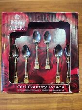Royal Albert Old Country Roses OCR Nuovo 6 Cucchiai Demitasse Acciaio Inox