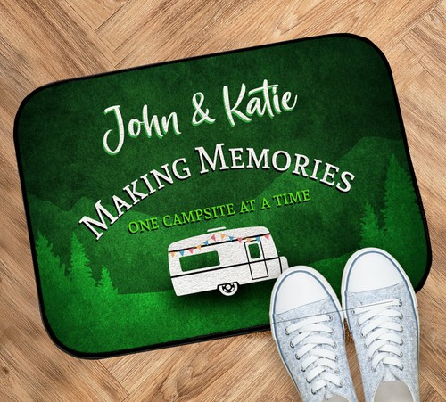 Personalised caravan door mat - caravan,
