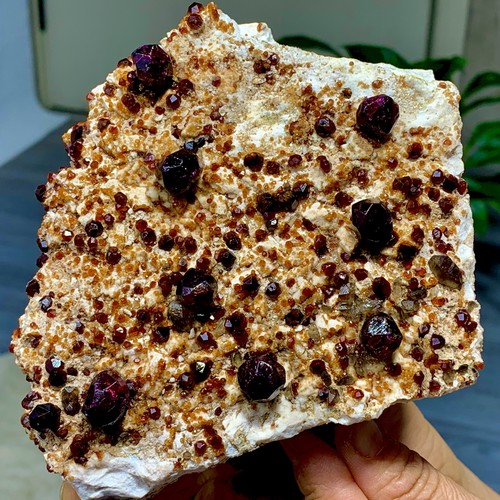 4lb natural garnet with rock - natural,