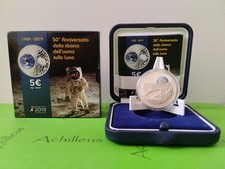 5 EURO ARGENTO ITALIA 2019 "50° ANNIVERSARIO DELLO SBARCO SULLA LUNA" - PROOF