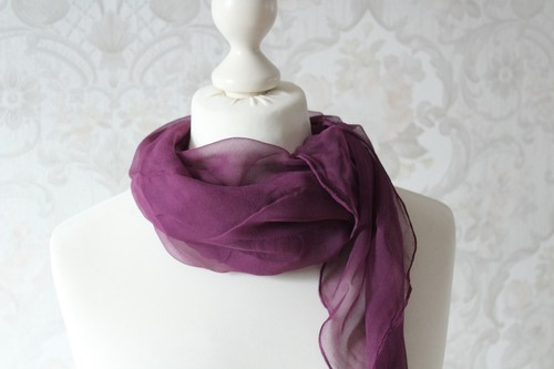 Schal aus seiden chiffon - schal, lila