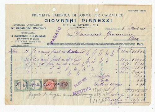 Fattura milano fabbrica forme - fabbrica,