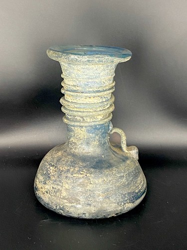 Vaso vetro scavo - scavo, blu