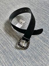 Cintura Zara nera larga in velluto con dettagli applicati 30”/80 cm nuova con etichetta #BE06