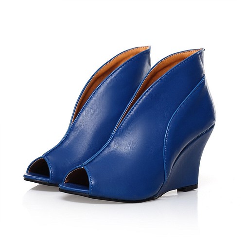 Stivaletti donna blu punta