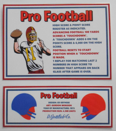 Pro football gottlieb 1973 - 'pro,