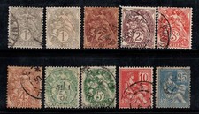 Francia 1900-01 Yv. 107-112,114 Usato 80% BLANC, MOUCHON
