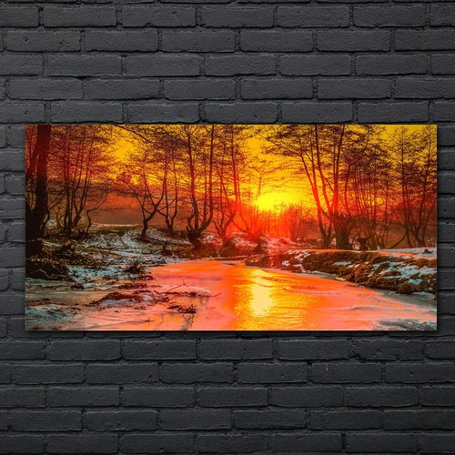 Malerei wald bäume fluss - wald,