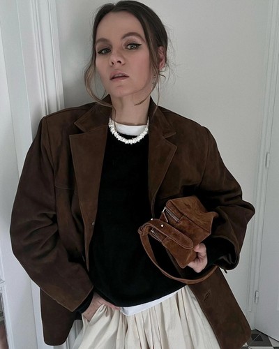 Blazer donna oversize pelle