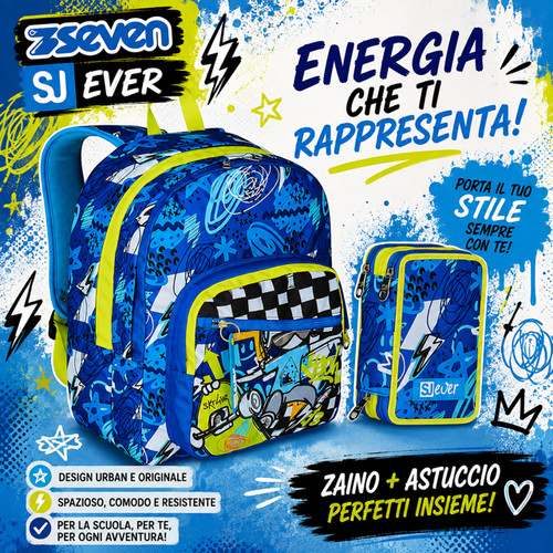 Kit zaino astuccio 3 zip - 3,
