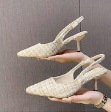 Sandali a punta con tacco A rocchetto  NERO,BEIGE,VERDE,BLU?SPED GRATUITA