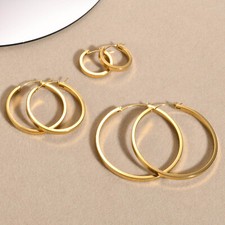 18K Gold Plated Hoop Earrings