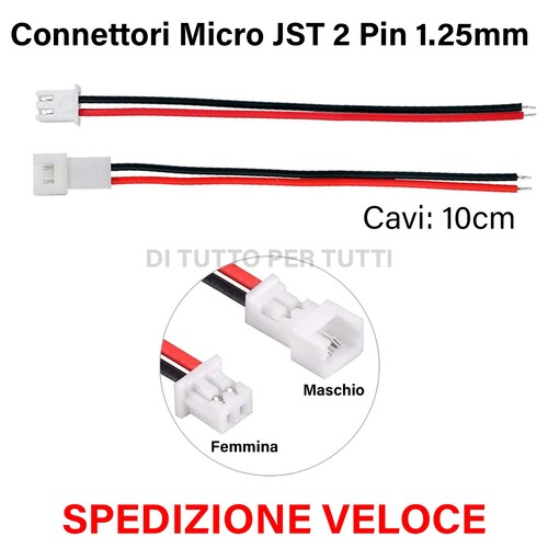 Coppia cavo connettore jst 2 - a,