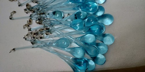 Goccia vetro blu murano - blu,