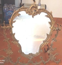 Grande Antica ovale Specchio   Ep 900 Psiche Ottone Toilette Vintage