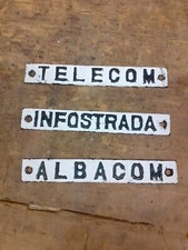 Targhe Insegna Ghisa Telefono Telecom Infostrada Albacom Anni 90 Centrale Sip