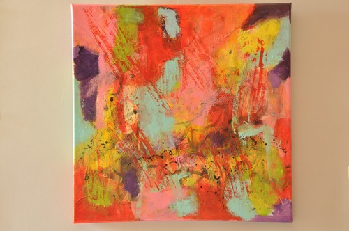 Quadro astratto acrilico - , su