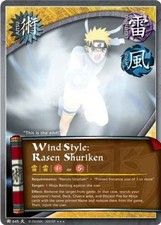 Wind Style: Rasen Shuriken (J-645) - SUPER RARE - Will of Fire - Naruto CCG