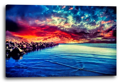 Tela cornice tramonto con - tela/cornice,