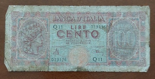 1944 italia 100 - 100, lire