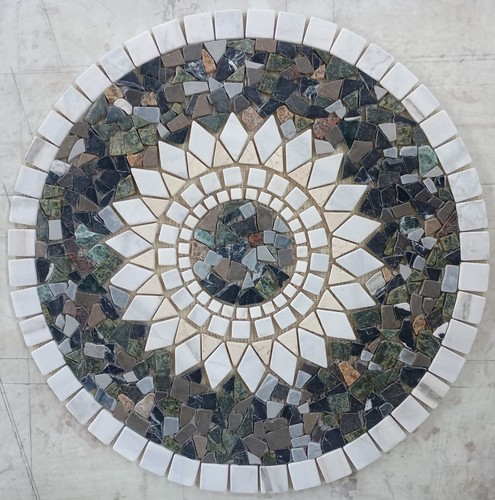 Rosone mosaico bianco verde - mosaico,