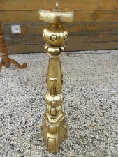 Porta candela metà 800 in legno massello e foglia oro