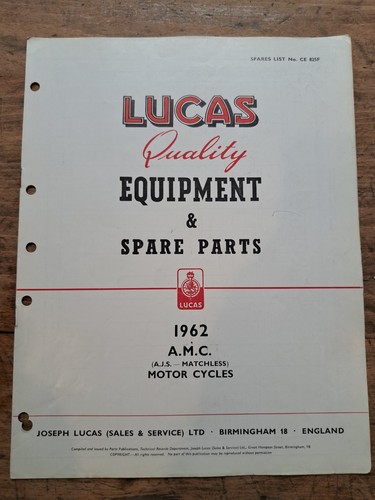 Lucas ricambi matchless - lucas,